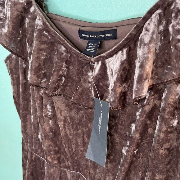 American Eagle AE Crushed Velvet Ruffle Mini Dress - Picture 11 of 13